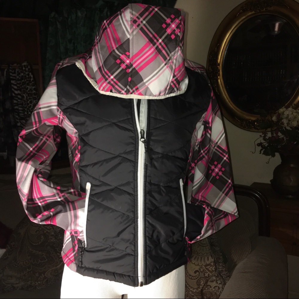 GIRLS HOT PINK, BLACK, WHITE SNOWZU JACKET LOVELY